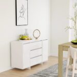 Sideboard with 3 Drawers White 120x41x75cm Engineered Wood