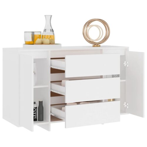 Sideboard with 3 Drawers White 120x41x75cm Engineered Wood - Image 3