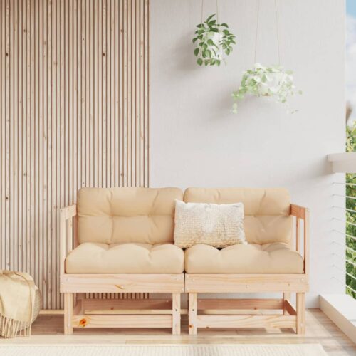 Corner Sofas with Cushions 2pcs Solid Wood Pine - Image 11