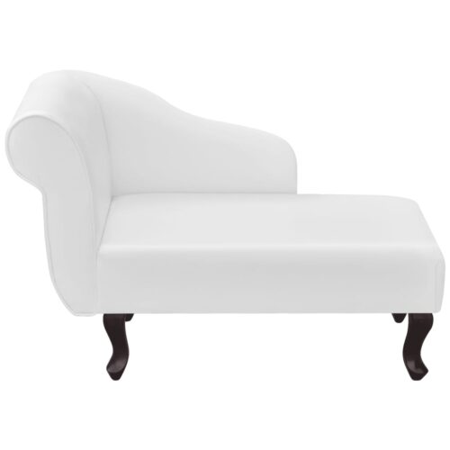 Chaise Longue White Faux Leather - Image 2