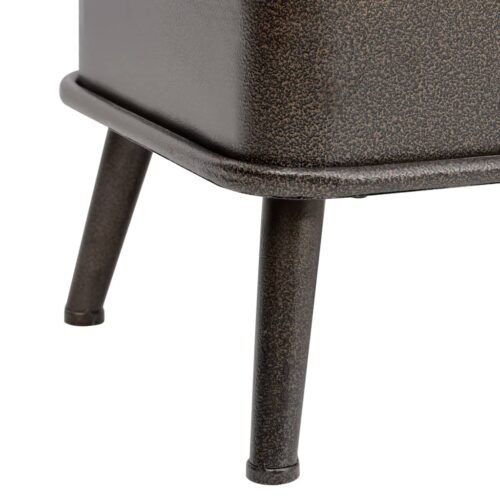 Storage Bench with Backrest 110cm Black Faux Leather - Image 8
