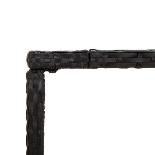 7-Piece Garden Bar Set with Cushions Black Poly Rattan Wicker Outdoor Patio Furniture - Image 6