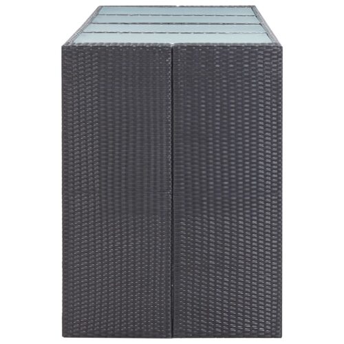 9-Piece Outdoor Bar Set Poly Rattan Wicker Outdoor Patio Furniture Black - Image 4