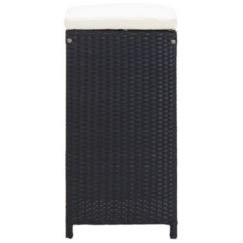 9-Piece Outdoor Bar Set Poly Rattan Wicker Outdoor Patio Furniture Black - Image 8