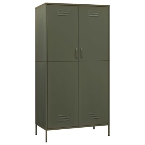 Wardrobe Olive Green 90x50x180cm Steel - Image 2