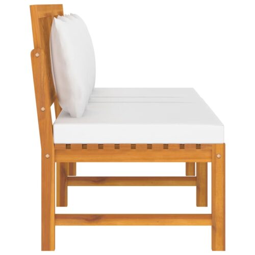 Day Bed with Cream Cushion 200x60x75cm Solid Wood Acacia - Image 5