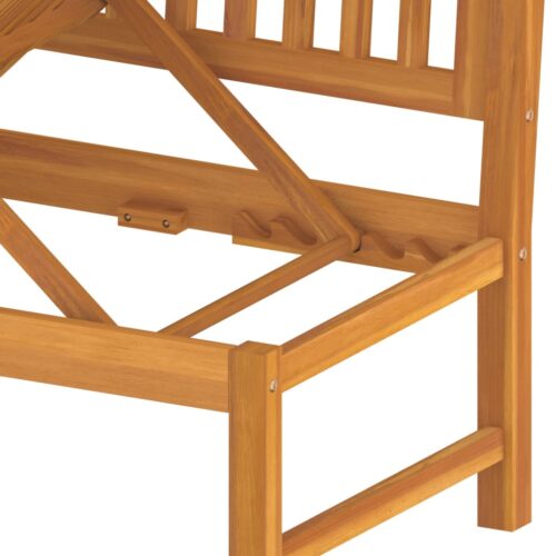 Day Bed with Cream Cushion 200x60x75cm Solid Wood Acacia - Image 7