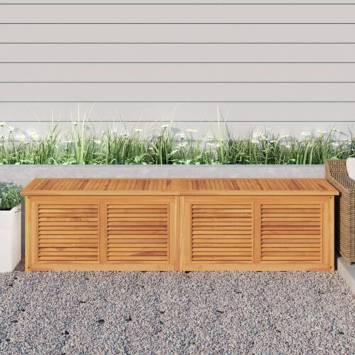 Garden Storage Box with Bag 200x50x53cm Solid Wood Teak - Image 10