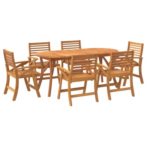7-Piece Garden Dining Set Wood Timber Outdoor Patio Furniture Acacia - Image 3