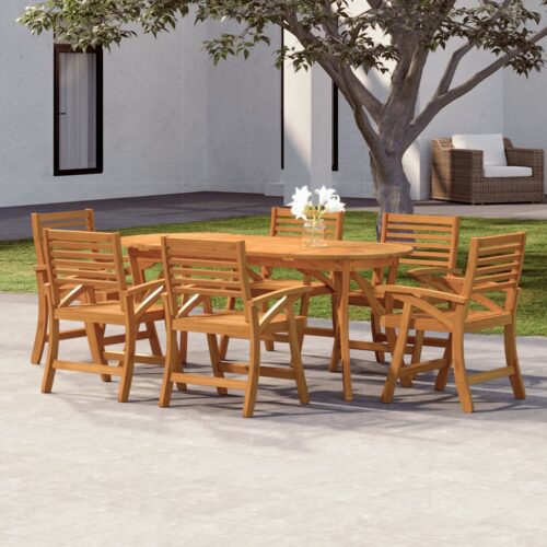 7-Piece Garden Dining Set Wood Timber Outdoor Patio Furniture Acacia - Image 11