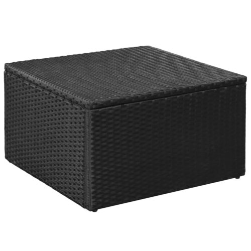 4-Piece Garden Lounge Set Poly Rattan Wicker Outdoor Patio Furniture Black White - Image 4