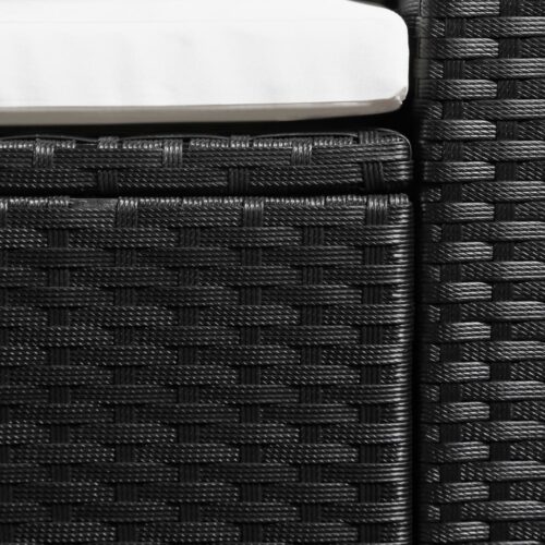 4-Piece Garden Lounge Set Poly Rattan Wicker Outdoor Patio Furniture Black White - Image 6