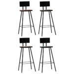 Bar Chairs 4pcs Solid Reclaimed Wood