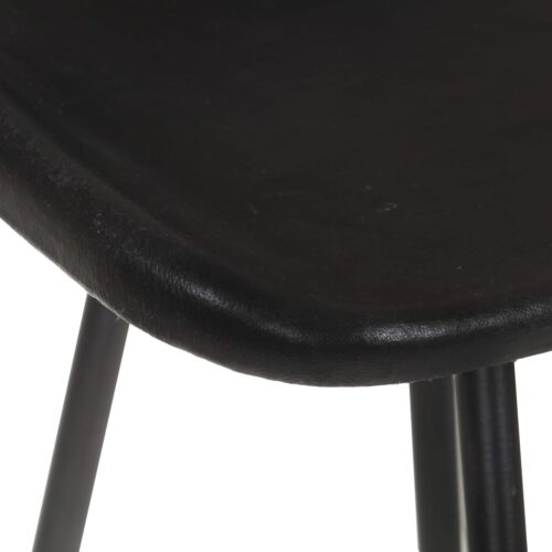 Bar Stools 4pcs Black Real Leather - Image 8