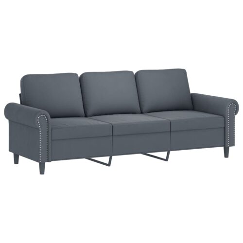 3-Seater Sofa Dark Grey 180cm Velvet - Image 2