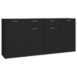 Sideboard Black 160x36x75cm Engineered Wood