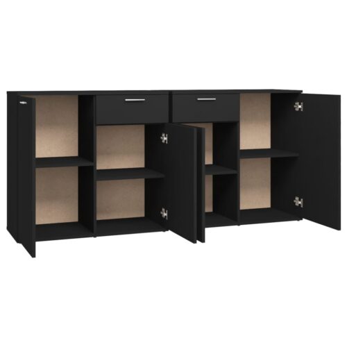 Sideboard Black 160x36x75cm Engineered Wood - Image 8