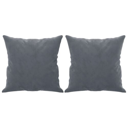 3-Seater Sofa with Cushions Couch Lounge Chairs Velvet Fabric Dark Grey 180cm - Image 5