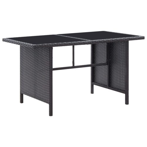 6-Piece Garden Lounge Set with Cushions Poly Rattan Wicker Outdoor Patio Furniture Black - Image 9