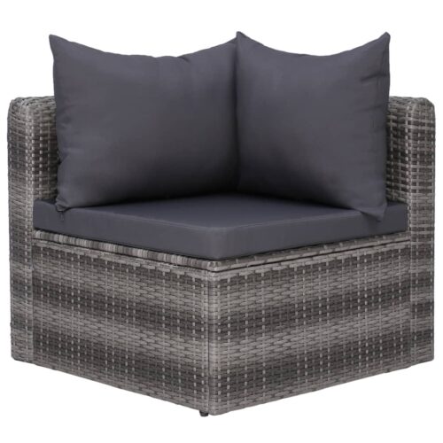 Garden Corner Sofas 2pcs Grey Poly Rattan - Image 4