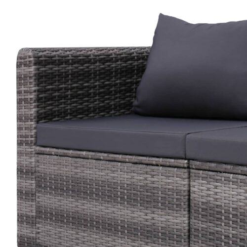 Garden Corner Sofas 2pcs Grey Poly Rattan - Image 5