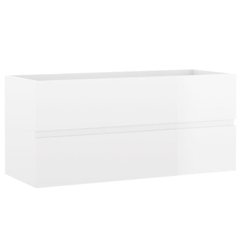 Bathroom Furniture Set High Gloss White Engineered Wood - Image 11