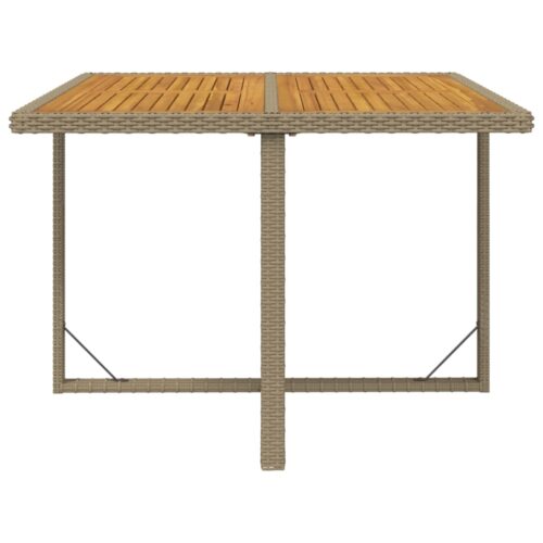 5-Piece Garden Dining Set with Cushions Poly Rattan Wicker Outdoor Patio Furniture Beige - Image 7