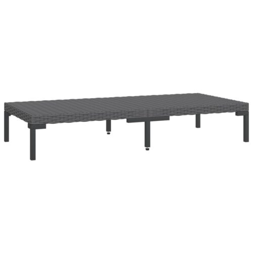 12-Piece Garden Lounge Set with Cushions Poly Rattan Wicker Outdoor Patio Furniture Dark Grey - Image 7