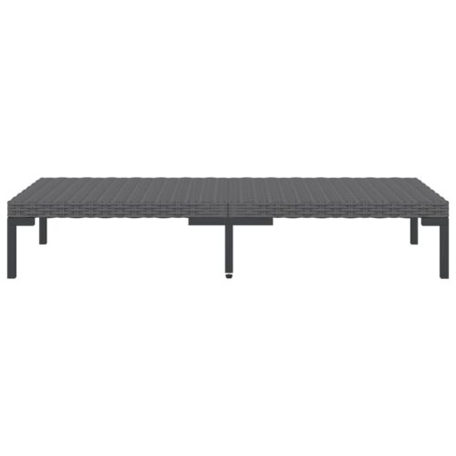 12-Piece Garden Lounge Set with Cushions Poly Rattan Wicker Outdoor Patio Furniture Dark Grey - Image 8
