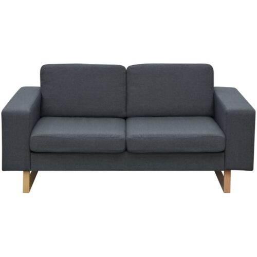 2-Seater Sofa Fabric Dark Grey - Image 2
