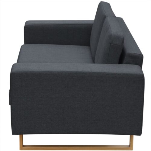 2-Seater Sofa Fabric Dark Grey - Image 3