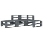 4-Piece Garden Pallet Lounge Set Wood Grey