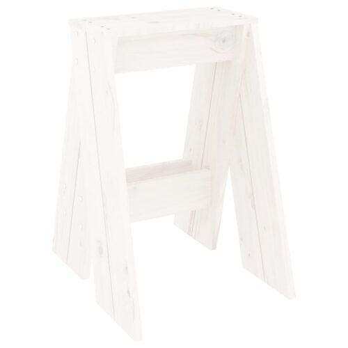 2x Rustic Pine Wood Stools Kitchen Dining Counter Barstools Chairs White 40x40x60cm - Image 5