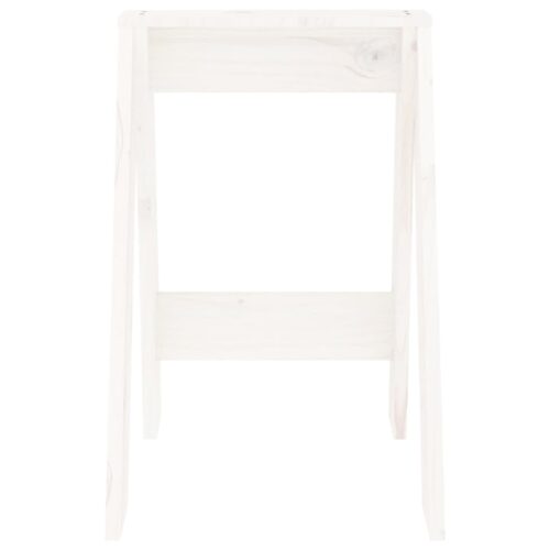 2x Rustic Pine Wood Stools Kitchen Dining Counter Barstools Chairs White 40x40x60cm - Image 6