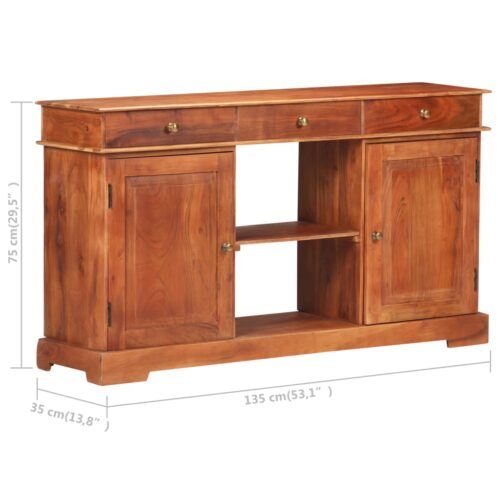 Sideboard 135x35x75cm Solid Acacia Wood - Image 7