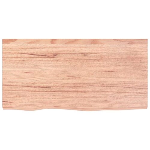 Table Top Light Brown 80x40x6cm Treated Solid Wood Oak DIY Desk Panel Board - Image 3