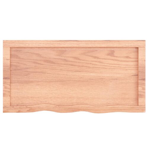 Table Top Light Brown 80x40x6cm Treated Solid Wood Oak DIY Desk Panel Board - Image 4