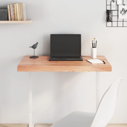 Table Top Light Brown 80x40x6cm Treated Solid Wood Oak DIY Desk Panel Board - Image 9