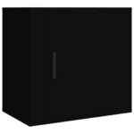 Wall-Mount Bedside Cabinet Black 50x30x47cm
