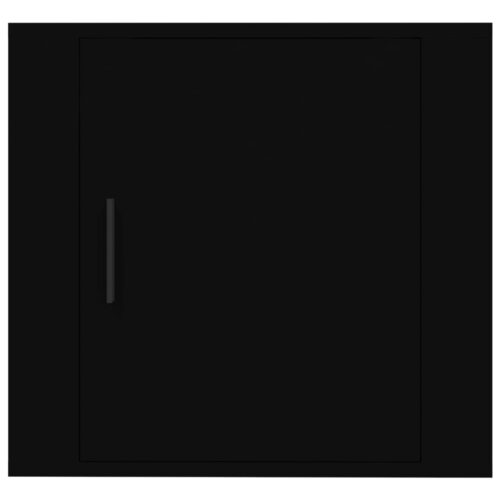 Wall-Mount Bedside Cabinet Black 50x30x47cm - Image 5