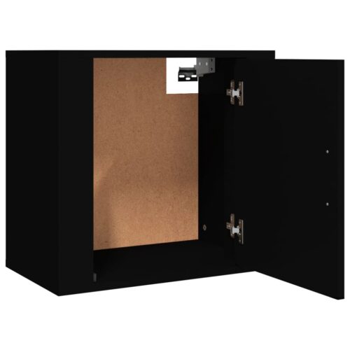 Wall-Mount Bedside Cabinet Black 50x30x47cm - Image 6