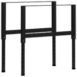 Adjustable Work Bench Frames 2pcs Metal 85x(69-95.5)cm Black