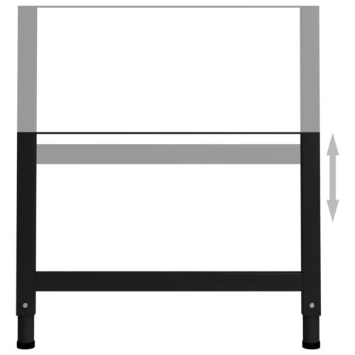 Adjustable Work Bench Frames 2pcs Metal 85x(69-95.5)cm Black - Image 4