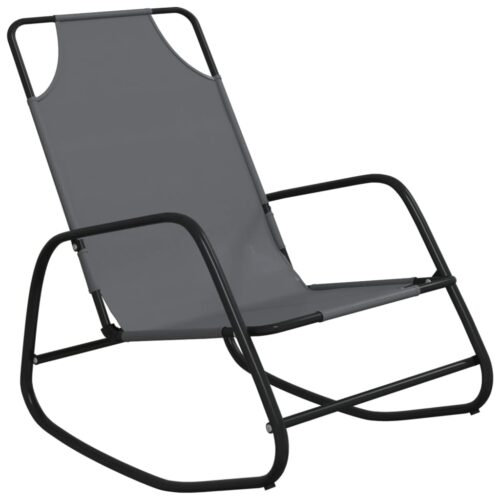 Rocking Sun Lounger Grey Steel Textilene