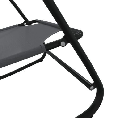 Rocking Sun Lounger Grey Steel Textilene - Image 5