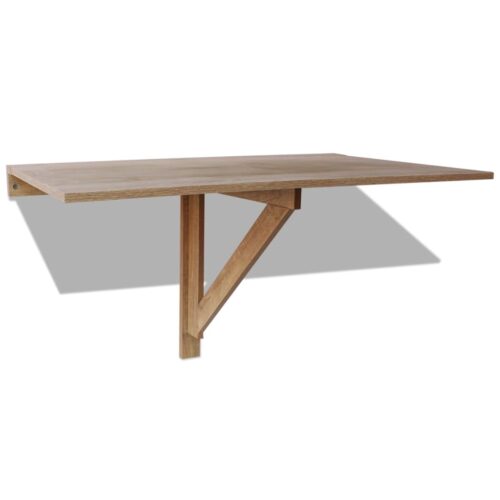 Folding Wall Table Wooden Oak Portable Display Rack Shelf Laptop Desk 100x60cm - Image 2