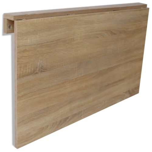 Folding Wall Table Wooden Oak Portable Display Rack Shelf Laptop Desk 100x60cm - Image 5