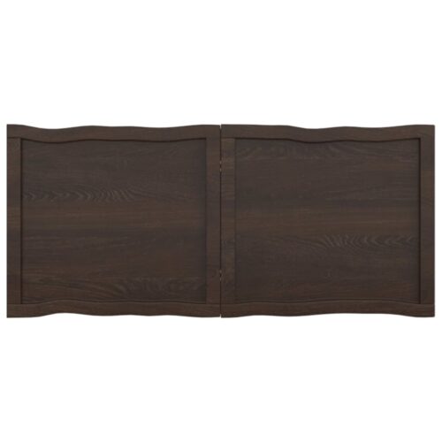 Table Top Dark Brown 120x50x(2-6)cm Treated Solid Wood DIY Desk Panel Board - Image 3