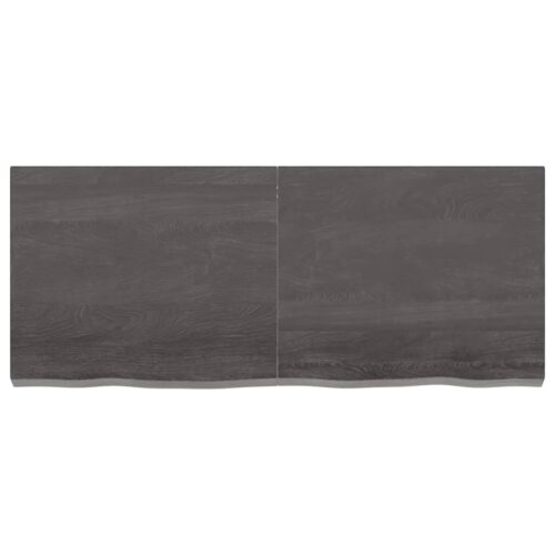Table Top Dark Brown 120x50x6cm Treated Solid Wood Oak DIY Desk Panel Board - Image 3