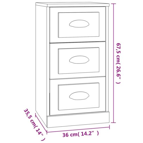 Sideboard Sonoma Oak 36x35.5x67.5cm Engineered Wood - Image 9